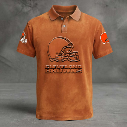 CLE x NFL Embossed Polo Shirt DATND TANTD