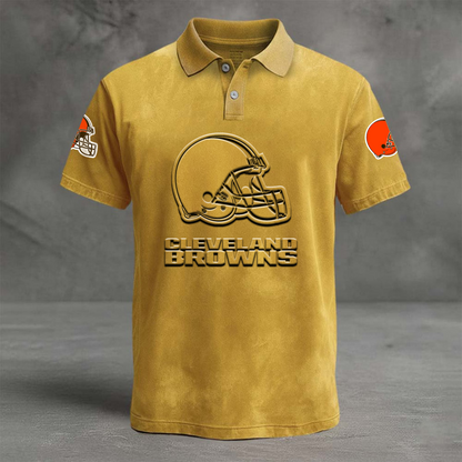 CLE x NFL Embossed Polo Shirt DATND TANTD
