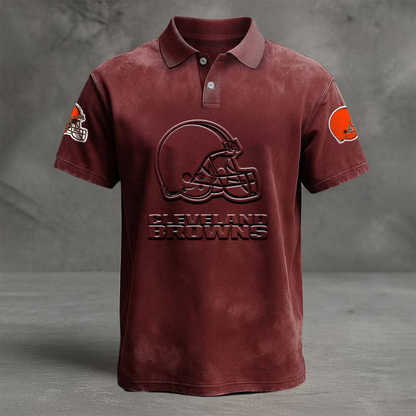 CLE x NFL Embossed Polo Shirt DATND TANTD