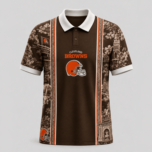 CLE x NFL Heritage Cityscape Polo Shirt for Loyal Fans