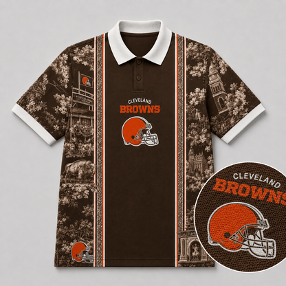 CLE x NFL Heritage Cityscape Polo Shirt for Loyal Fans