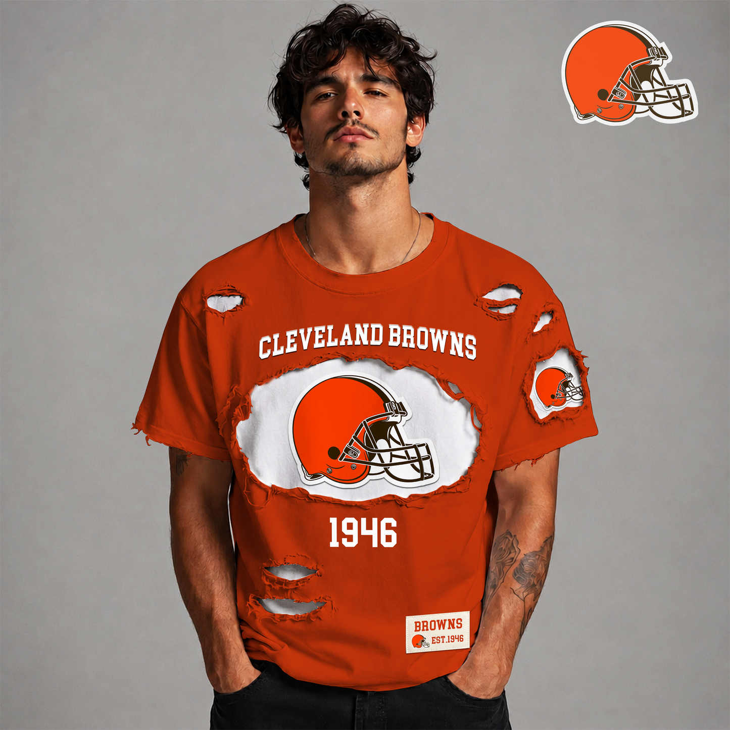 CLE x NFL LUXURY CREW-Neck T-Shirt FOR SUMMER HOLIDAY  180626