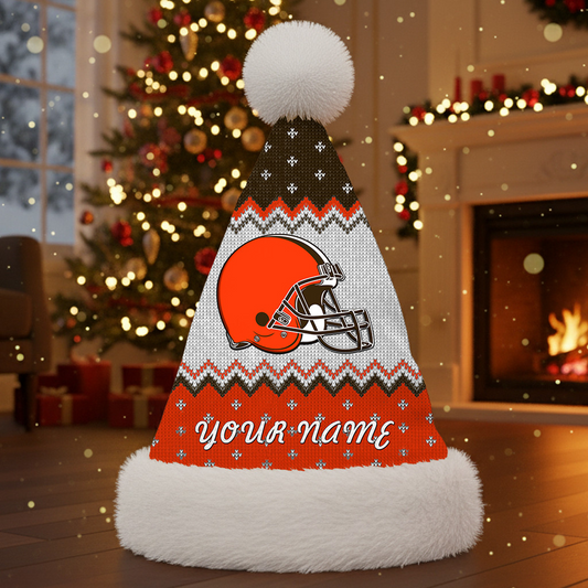 CLE x NFL Personalized Santa Hat Christmas DATND TANTD