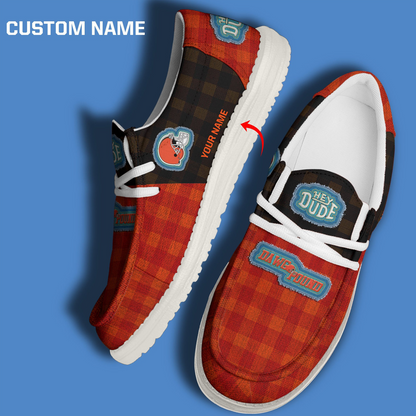 CLE x NFL Premium Hey Dude Shoes DATND TANTD