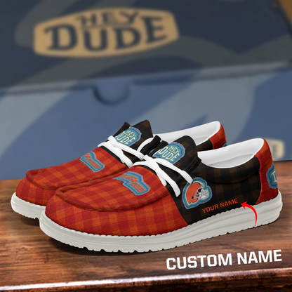 CLE x NFL Premium Hey Dude Shoes DATND TANTD
