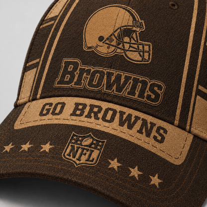 CLE x NFL Premium Vintage Leather Personalized Cap for Loyal Fans