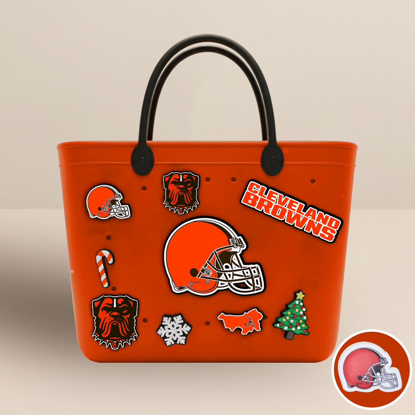 CLE x NFL Rubber Tote Bag with Team Charms DATND TANTD
