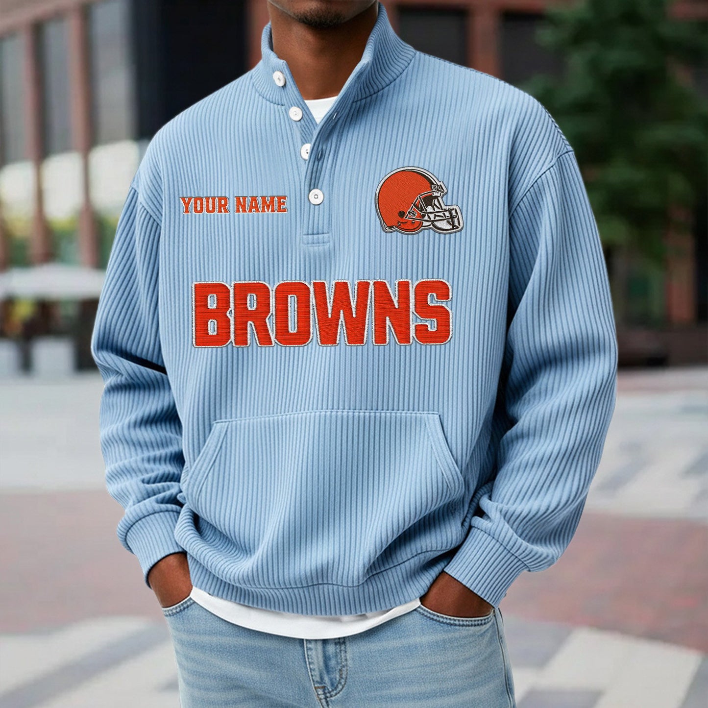 CLE x NFL Waffle High Neck Long Sleeved Sweatshirt DATND TANTD 221125