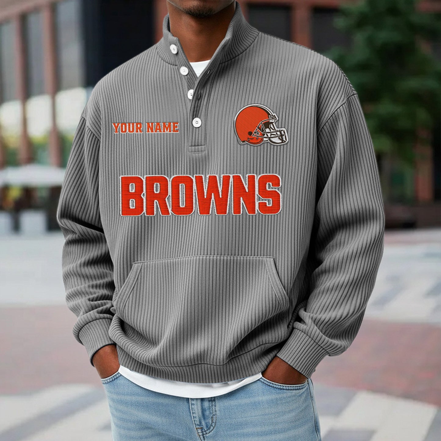 CLE x NFL Waffle High Neck Long Sleeved Sweatshirt DATND TANTD 221125