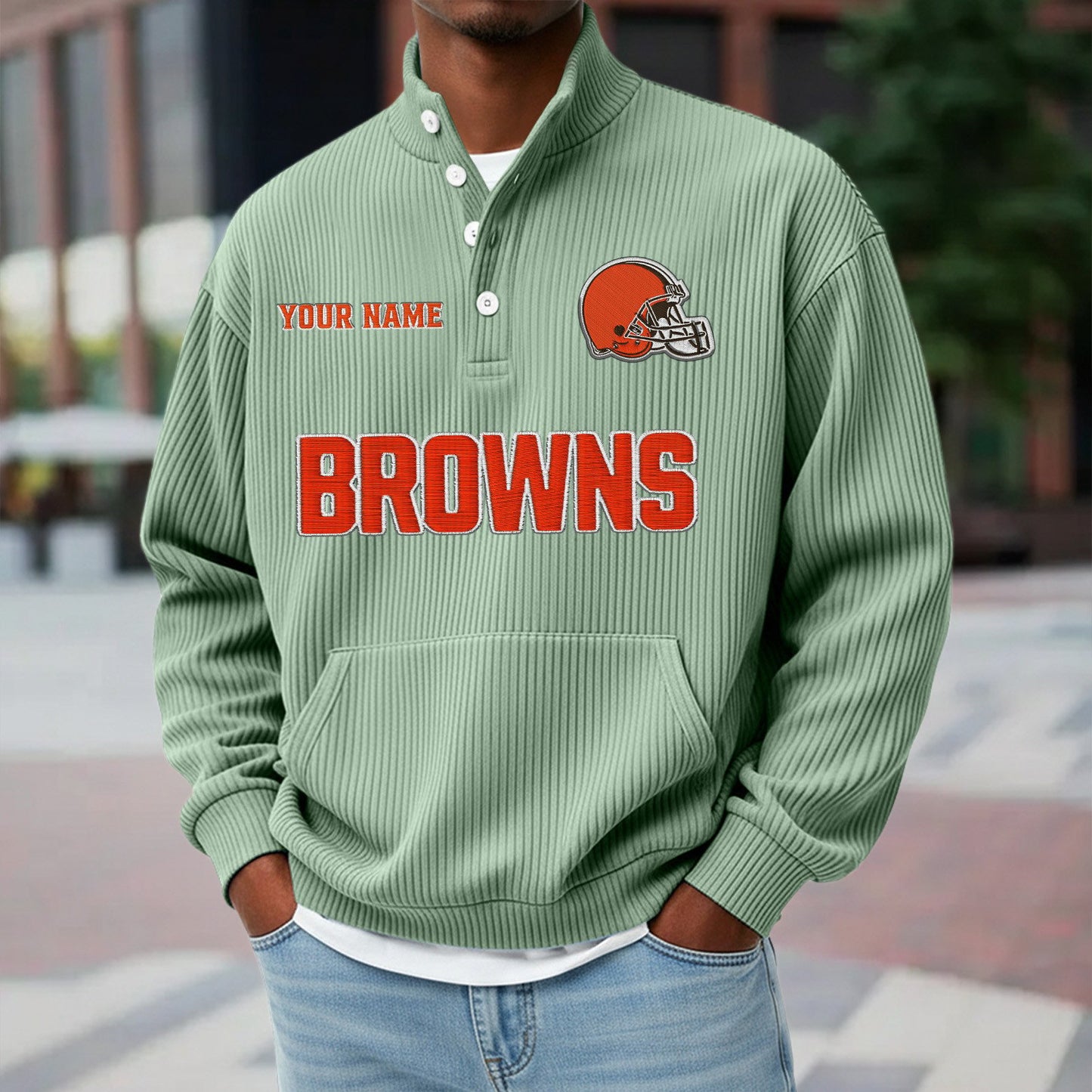 CLE x NFL Waffle High Neck Long Sleeved Sweatshirt DATND TANTD 221125