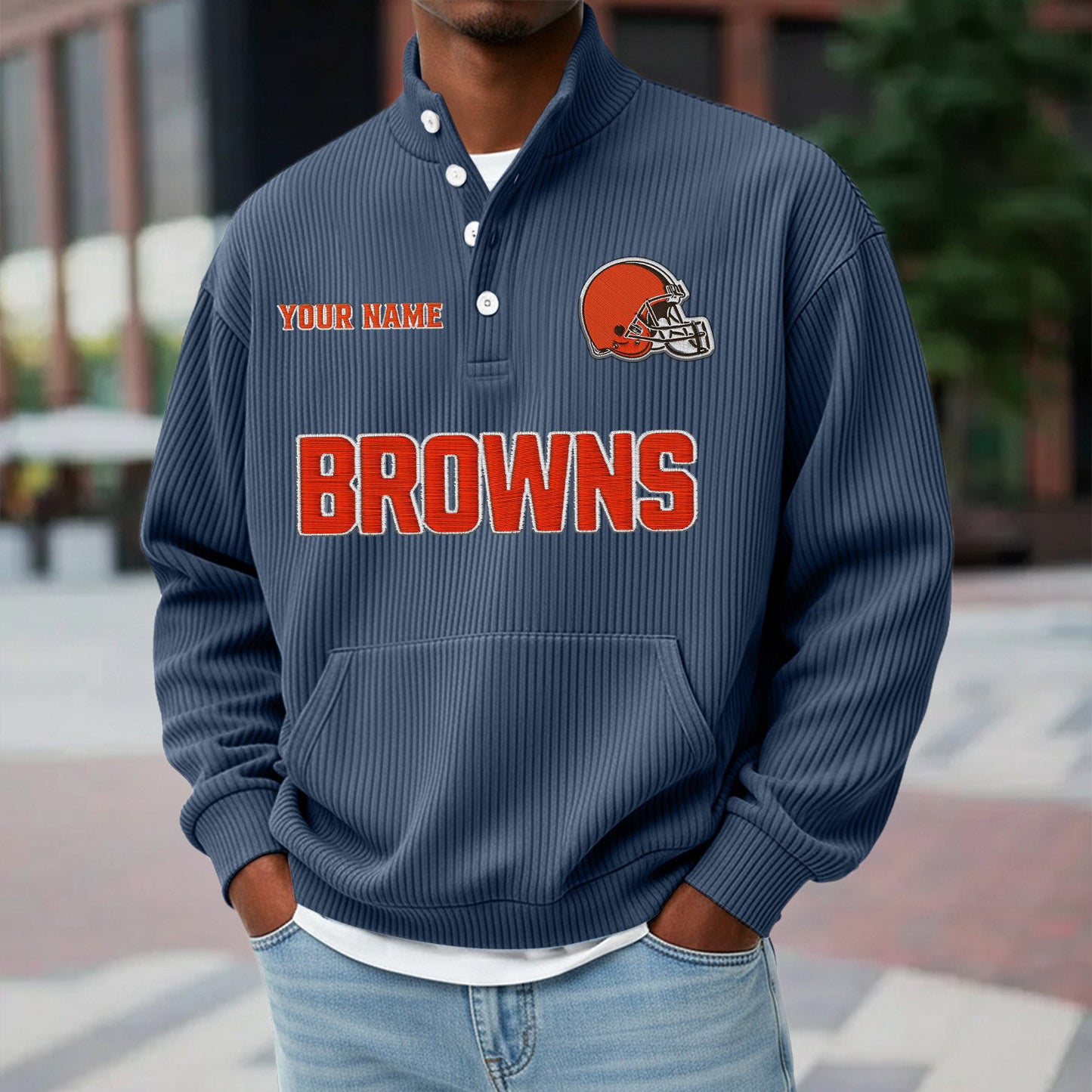 CLE x NFL Waffle High Neck Long Sleeved Sweatshirt DATND TANTD 221125