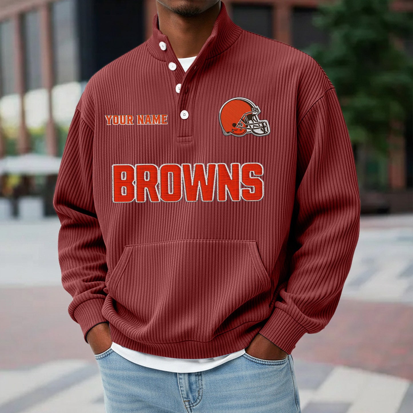 CLE x NFL Waffle High Neck Long Sleeved Sweatshirt DATND TANTD 221125