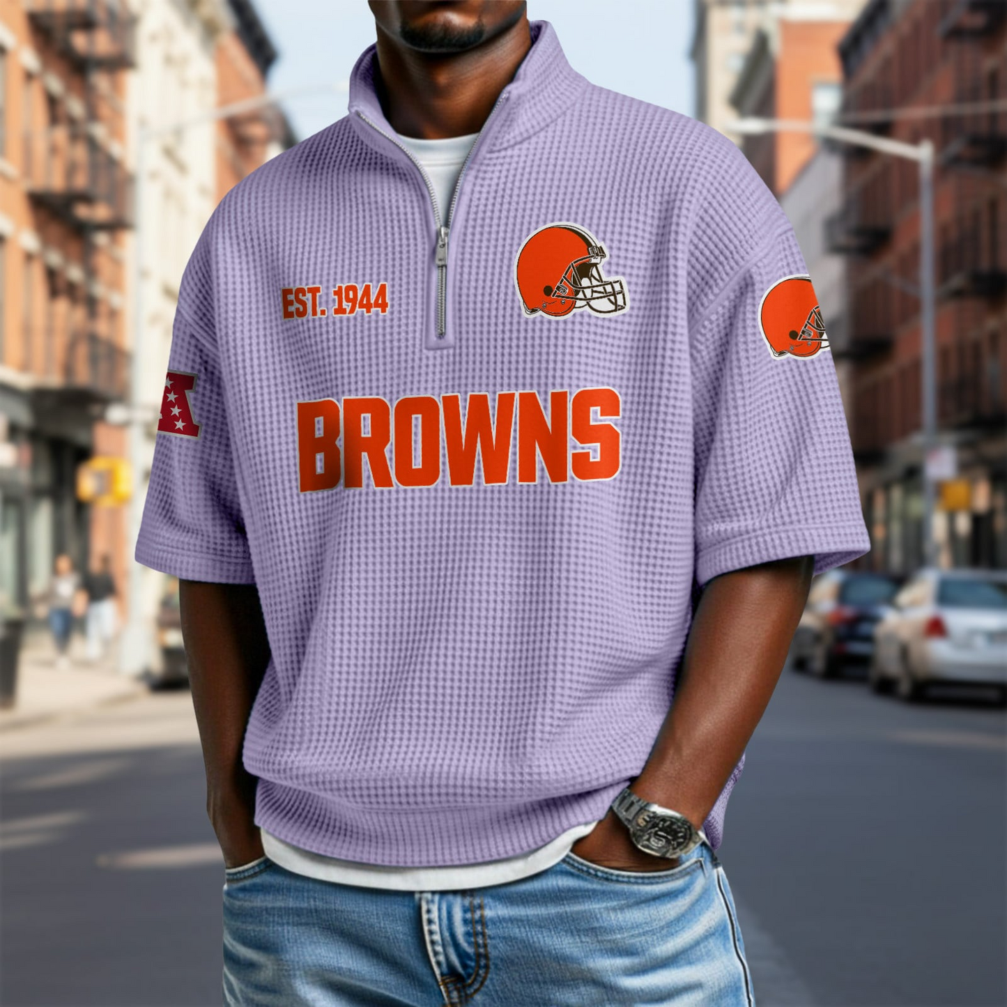 CLE x NFL Waffle Short Sleeve Polo Shirt DatND DVT