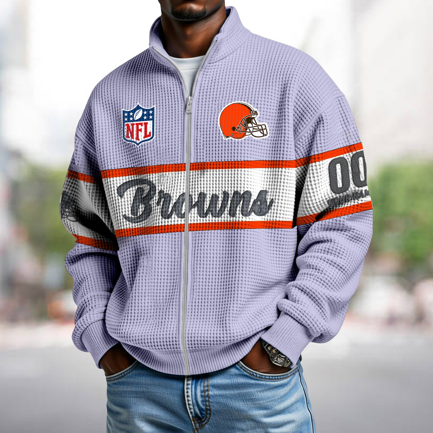 CLE x NFL Waffle Zip-Up Sweatshirt DATND TANTD