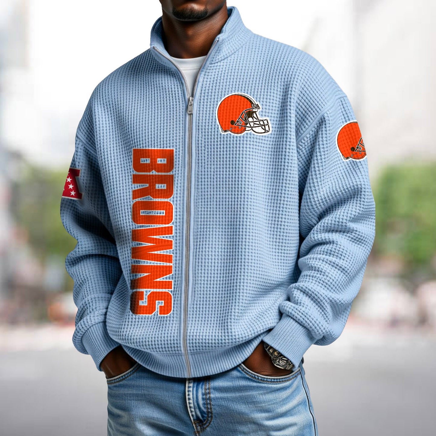 CLE x NFL Waffle Zip-Up Sweatshirt DATND TANTD