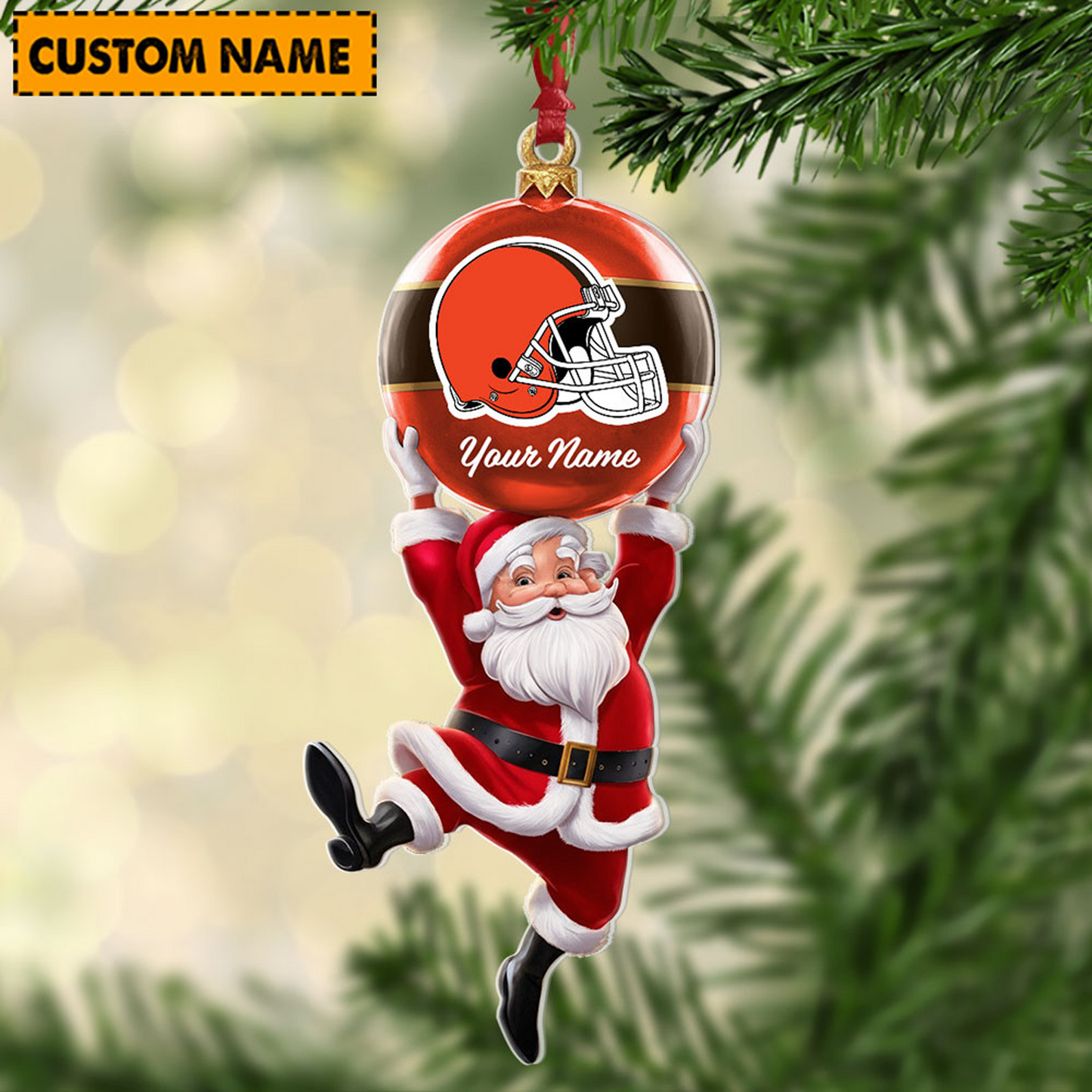 CLE x Personalized NFL Acrylic Ornament Christmas DATND TANTD