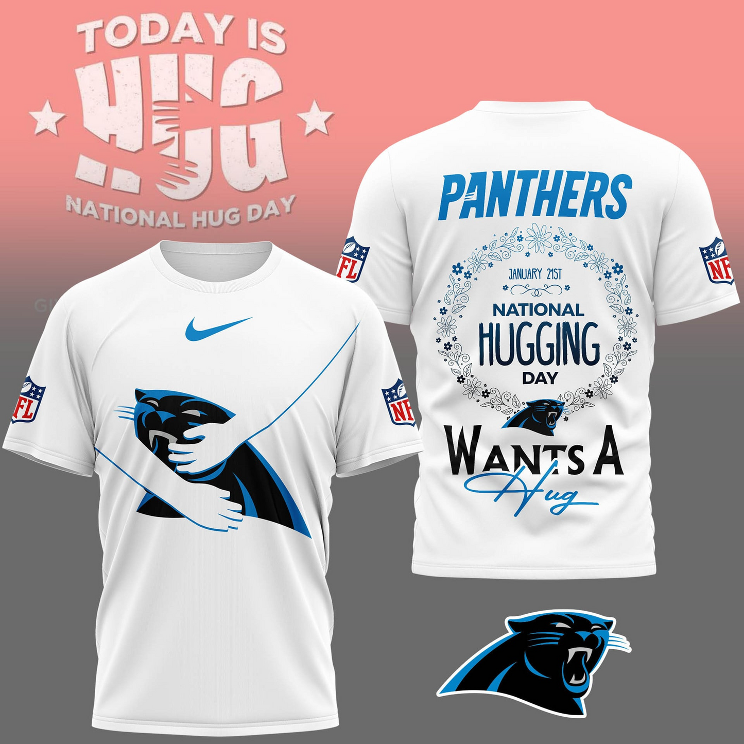 CP Premium NFL National Hugging Day 3D Shirt DDT NTL