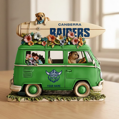 CR x NRL Funny Dog Driving Summer Car Acrylic Block Plaque Custom Name Gifts DDT CTND