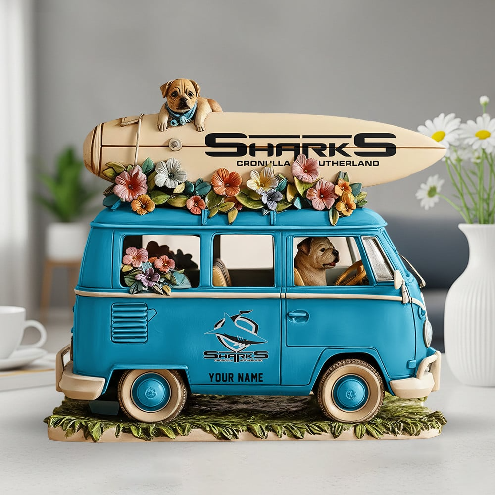 CSS x NRL Funny Dog Driving Summer Car Acrylic Block Plaque Custom Name Gifts DDT CTND