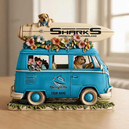 CSS x NRL Funny Dog Driving Summer Car Acrylic Block Plaque Custom Name Gifts DDT CTND