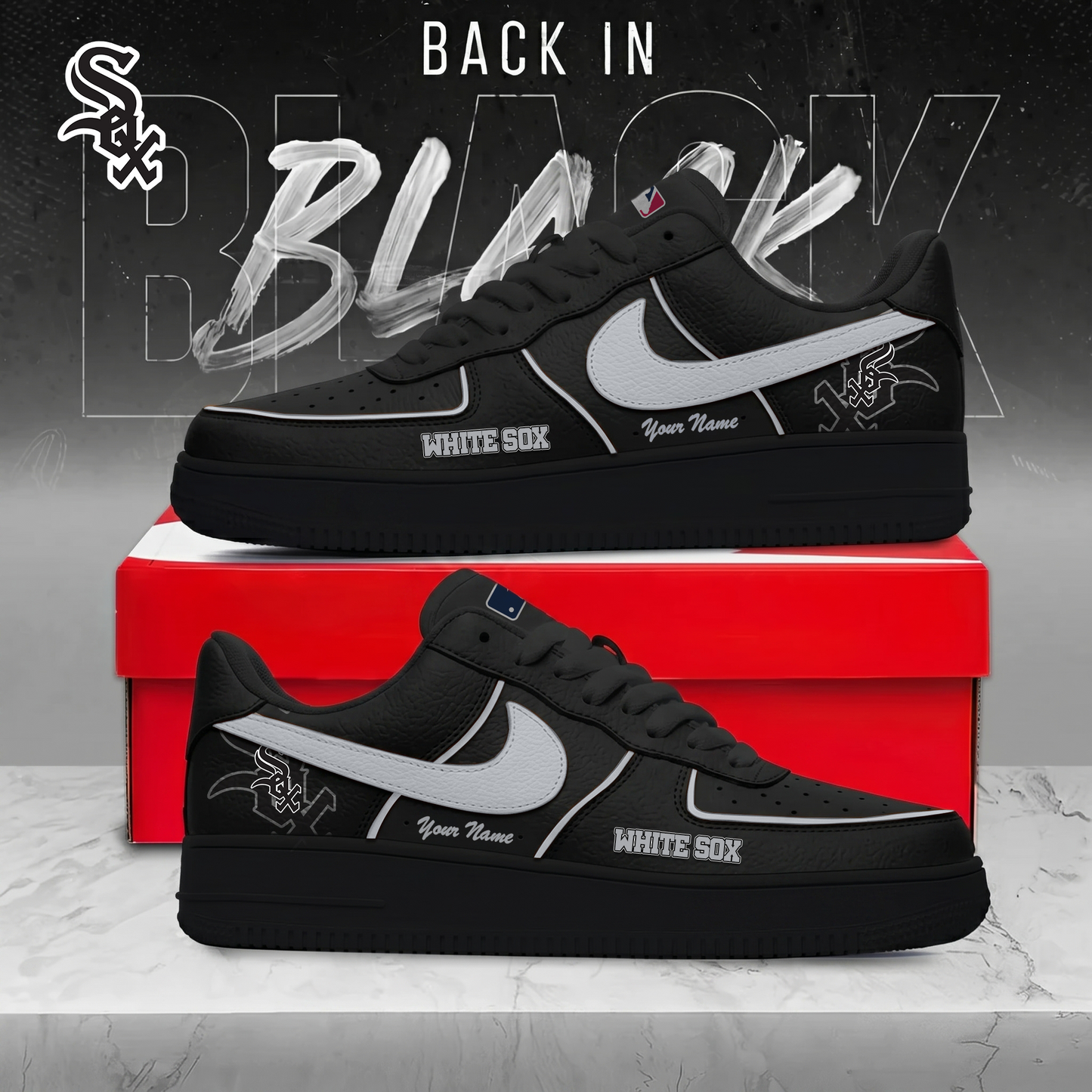 CWS x MLB Back In Black AF1 Sneakers 270626