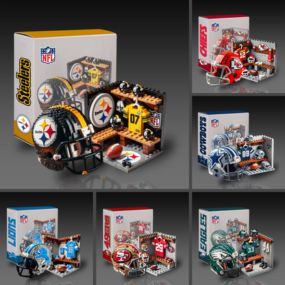 NFL Team Changing Room & Helmets Building Block Football Set DDT CTND