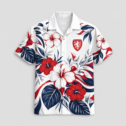 Czech World Cup 2026 Floral Hawaiian Shirt PVT02 DATND LBN 90526