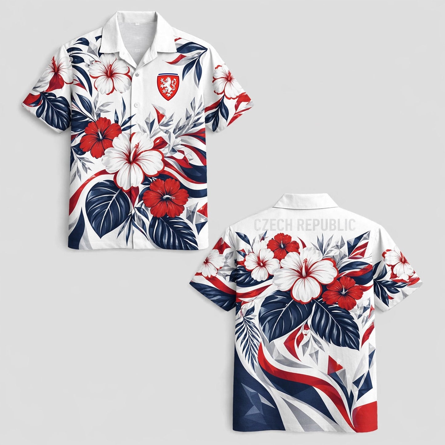 Czech World Cup 2026 Floral Hawaiian Shirt PVT02 DATND LBN 90526
