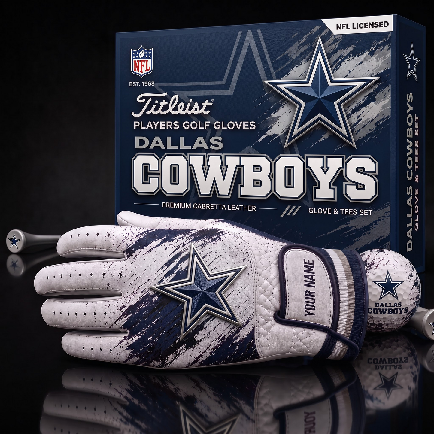 DAL NFL LUXURY PERSONALIZED GOLF GLOVE SET LIMITED EDTION