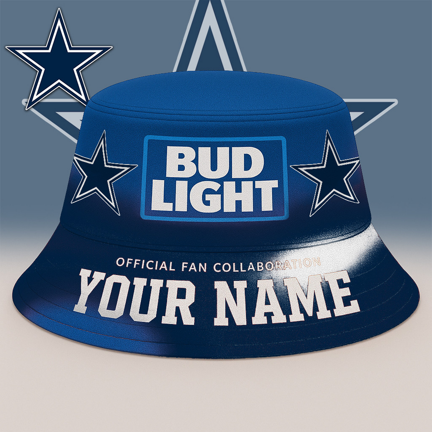 DAL x NFL Bud Light Personalized Bucket Hat DATND TANTD