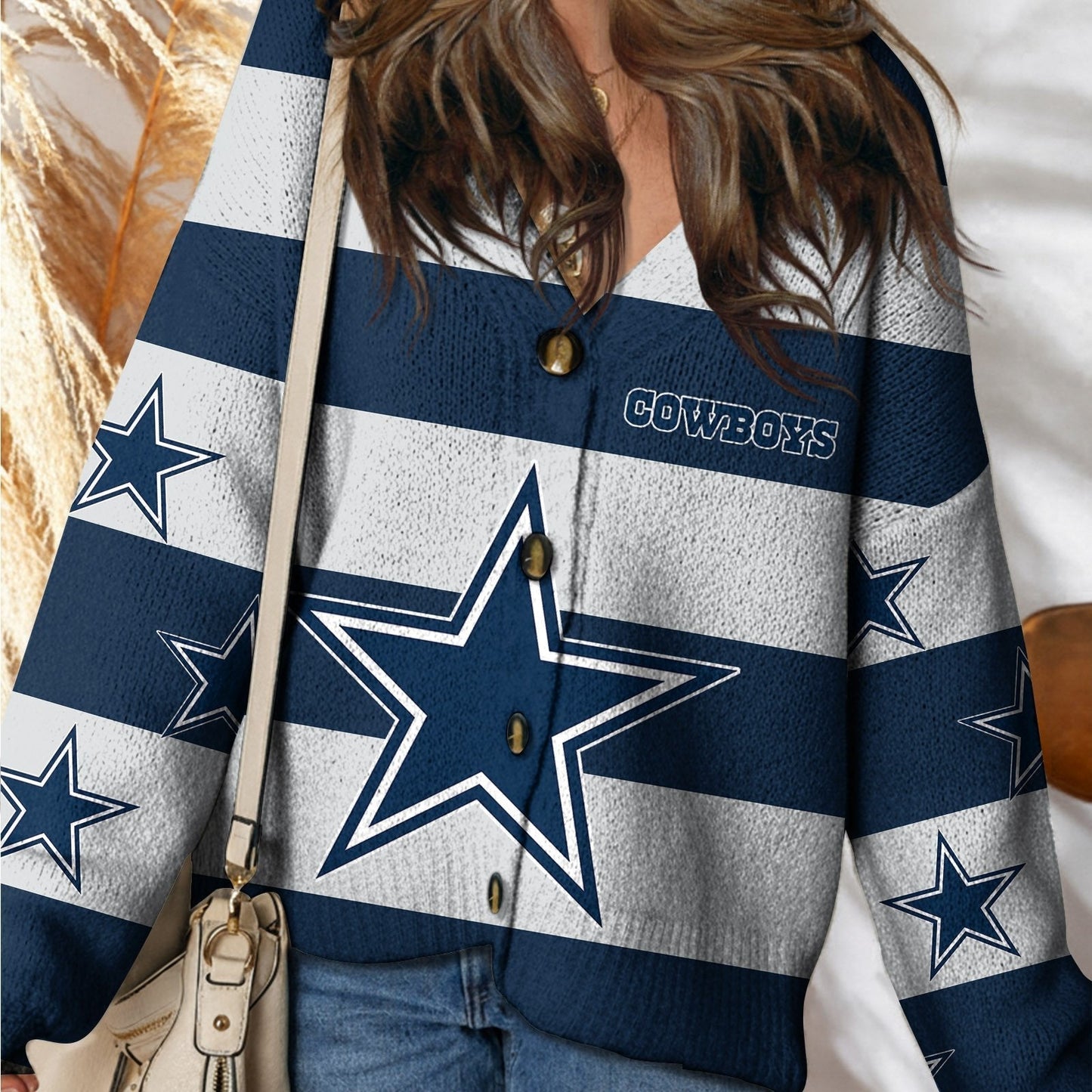 DAL x NFL Cardigan Sweatshirt With Button  DatND DVT