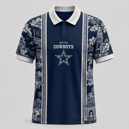DAL x NFL Heritage Cityscape Polo Shirt for Loyal Fans
