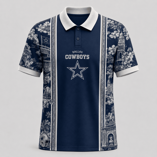 DAL x NFL Heritage Cityscape Polo Shirt for Loyal Fans