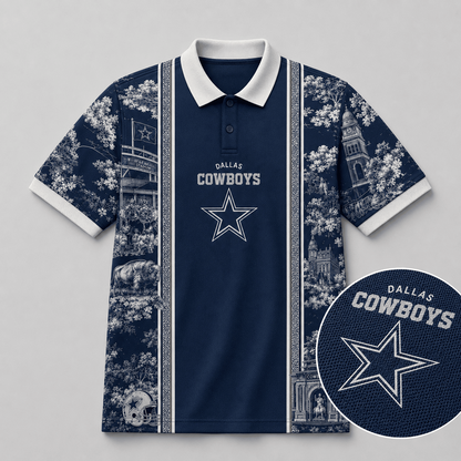 DAL x NFL Heritage Cityscape Polo Shirt for Loyal Fans
