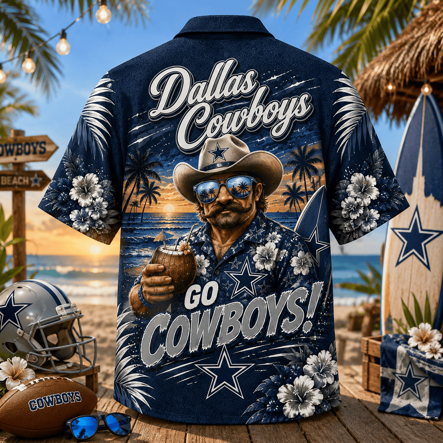 DAL x NFL Premium Beach Vibes Hawaiian Shirt