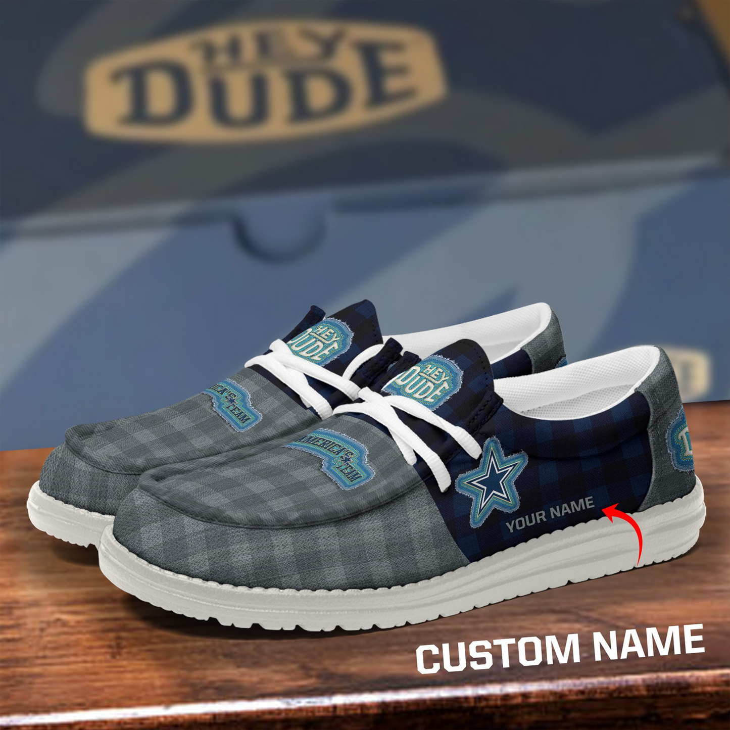 DAL x NFL Premium Hey Dude Shoes DATND TANTD