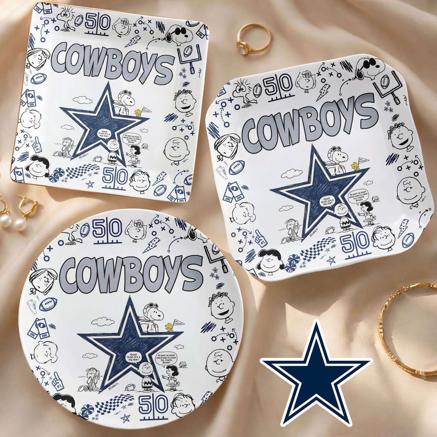 DAL x NFL Premium NFL Snoopy Jewelry Dish 0406 DatND DVT