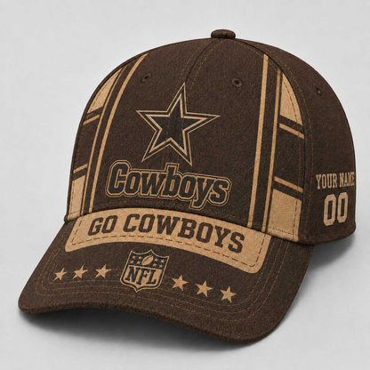 DAL x NFL Premium Vintage Leather Personalized Cap for Loyal Fans
