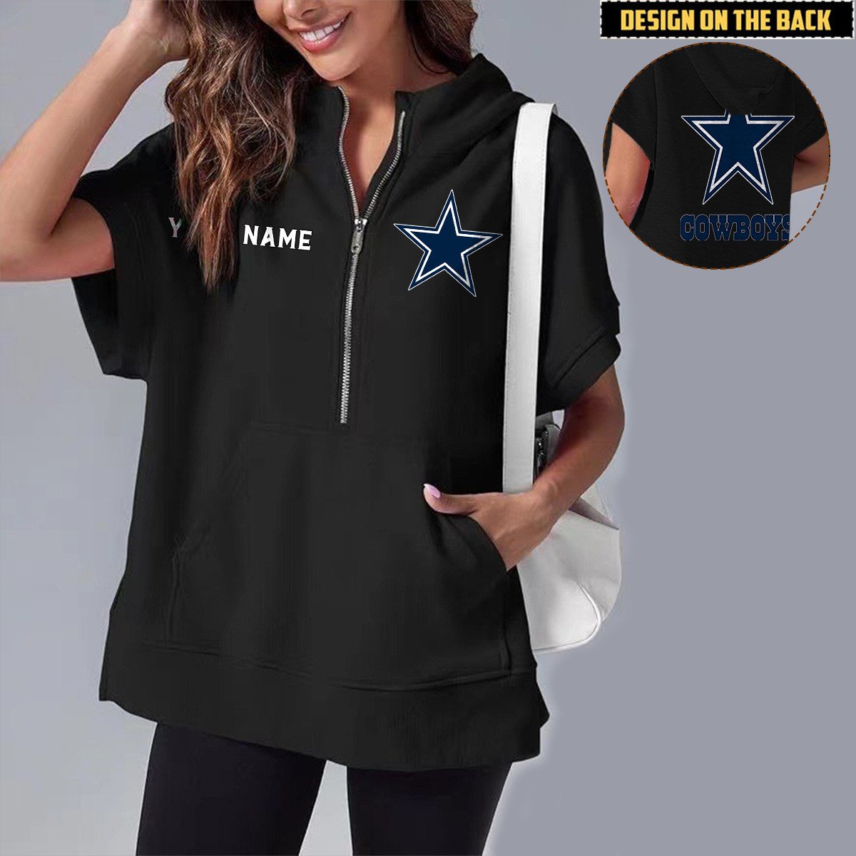 DAL x NFL Short Sleeve Zip Hoodie DATND TANTD