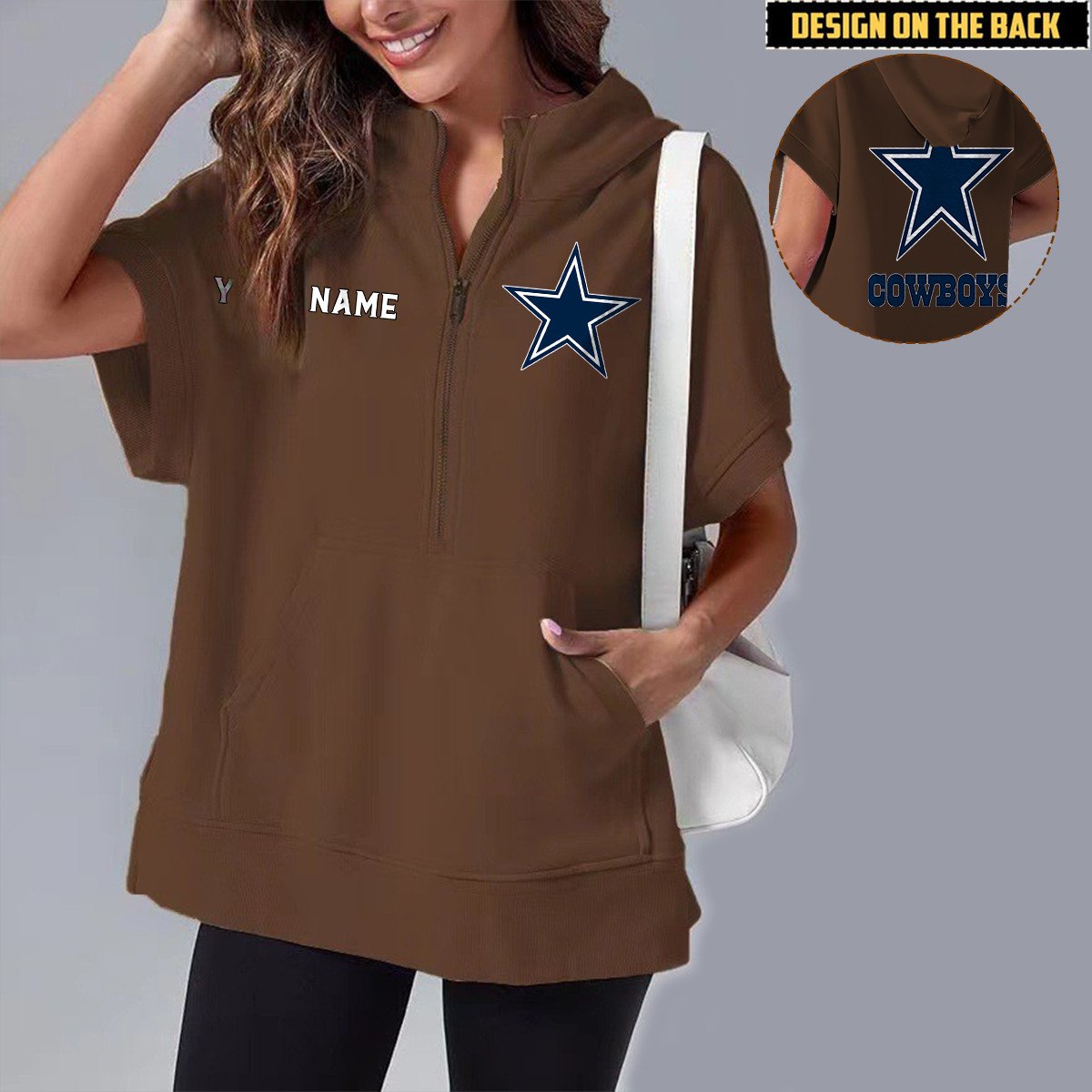 DAL x NFL Short Sleeve Zip Hoodie DATND TANTD