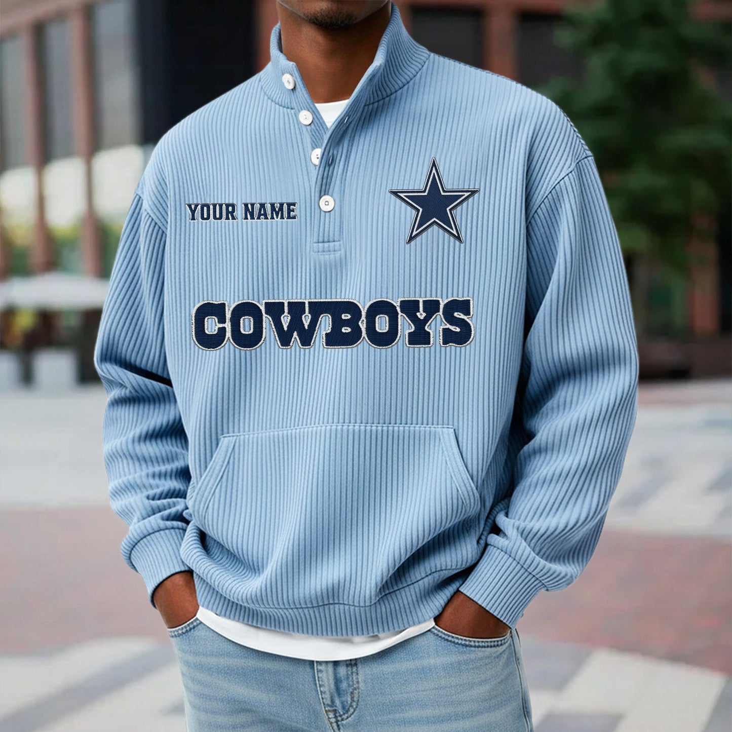 DAL x NFL Waffle High Neck Long Sleeved Sweatshirt DATND TANTD 221125