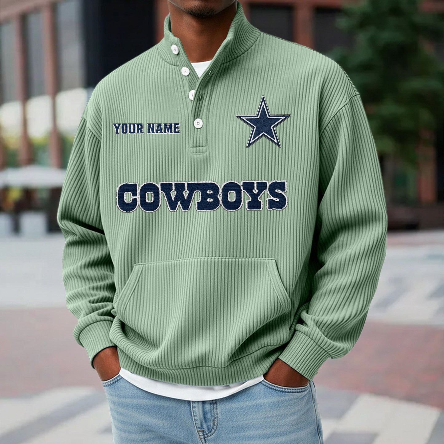 DAL x NFL Waffle High Neck Long Sleeved Sweatshirt DATND TANTD 221125