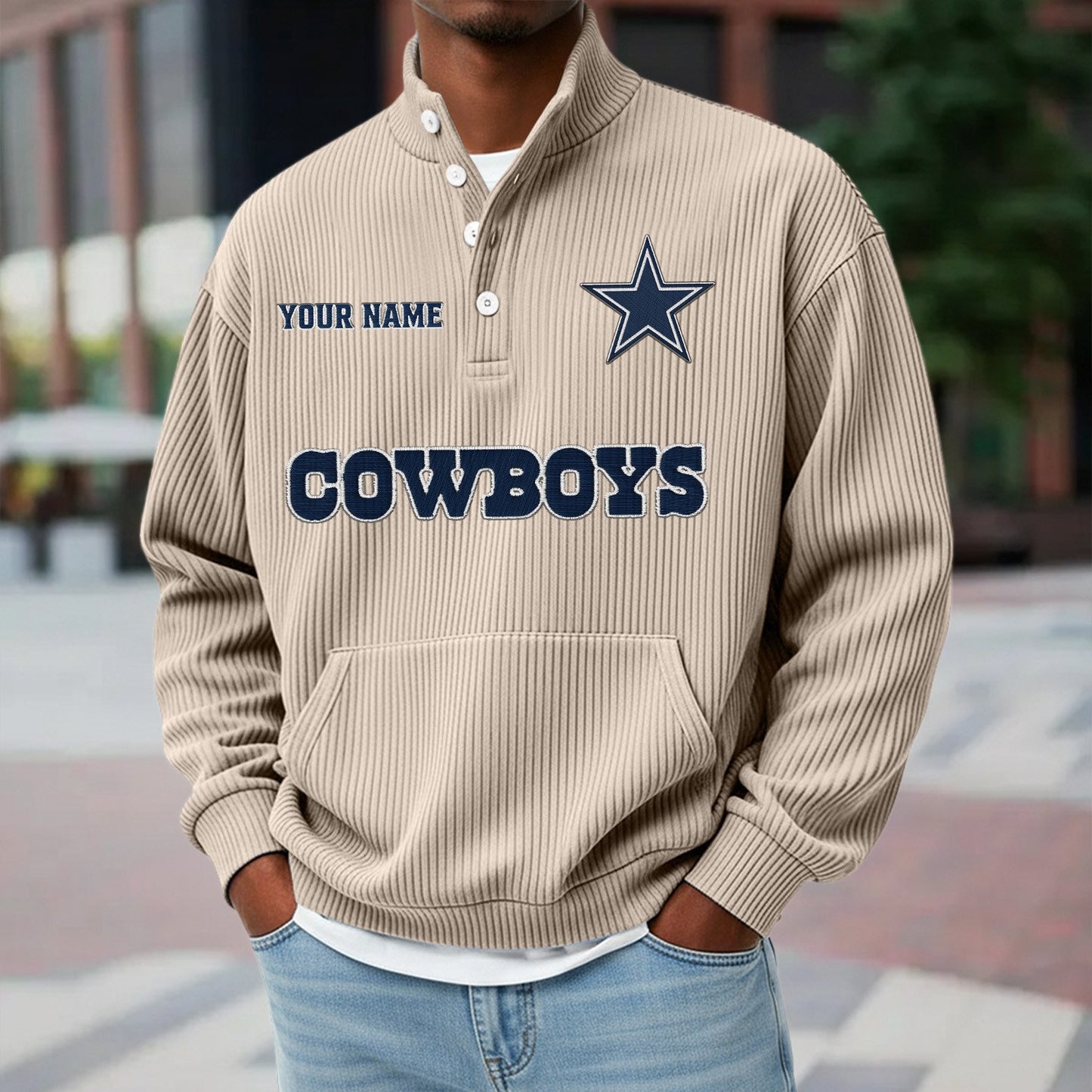 DAL x NFL Waffle High Neck Long Sleeved Sweatshirt DATND TANTD 221125