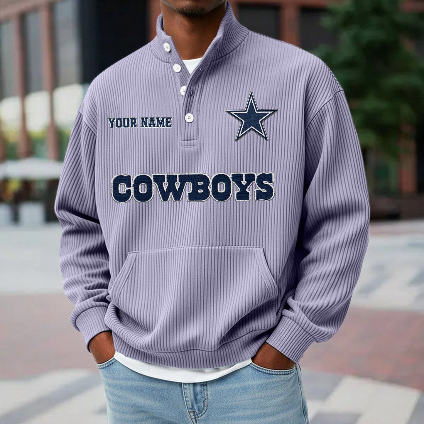 DAL x NFL Waffle High Neck Long Sleeved Sweatshirt DATND TANTD 221125