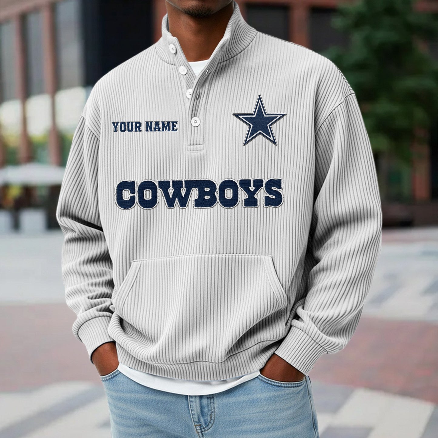 DAL x NFL Waffle High Neck Long Sleeved Sweatshirt DATND TANTD 221125