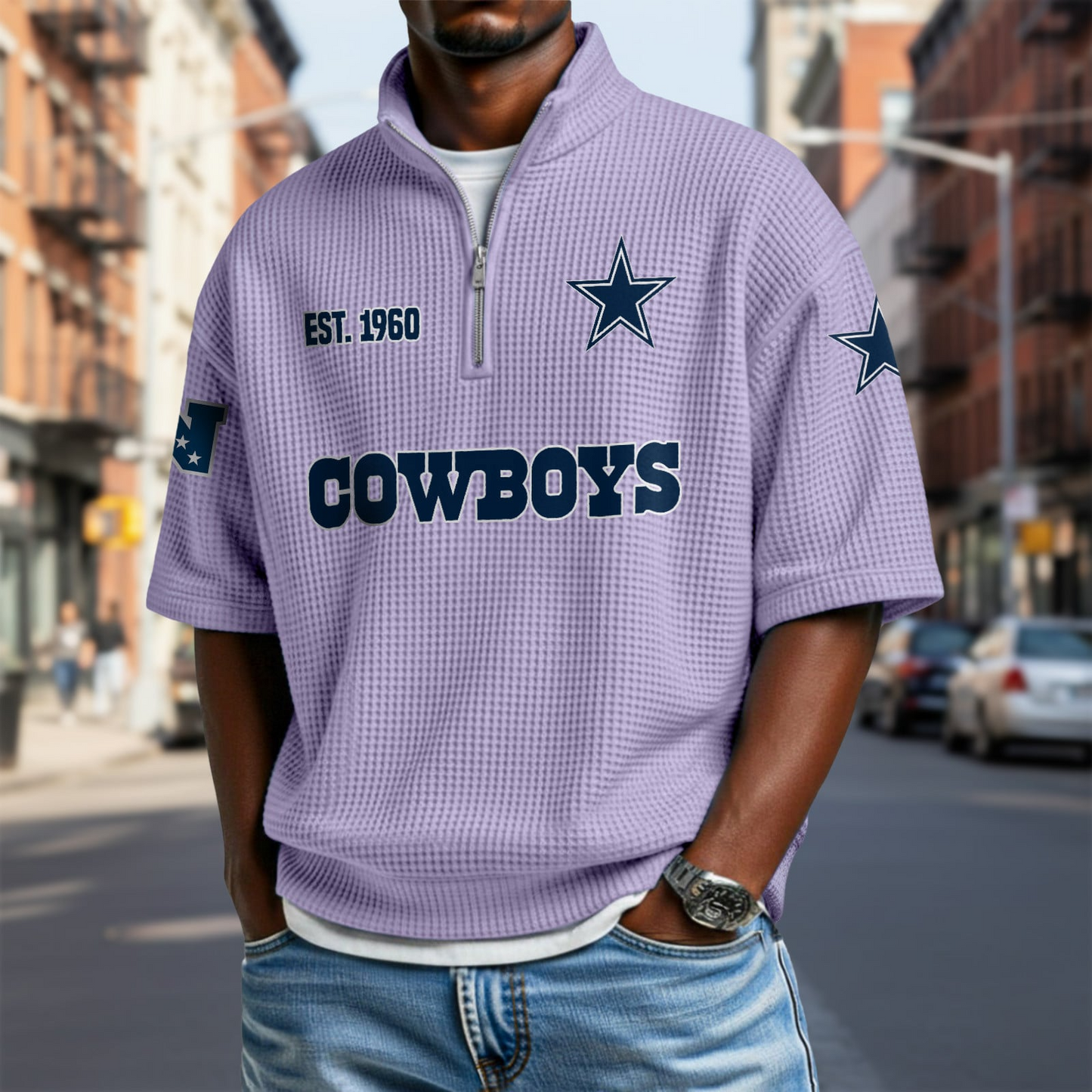DAL x NFL Waffle Short Sleeve Polo Shirt DatND DVT