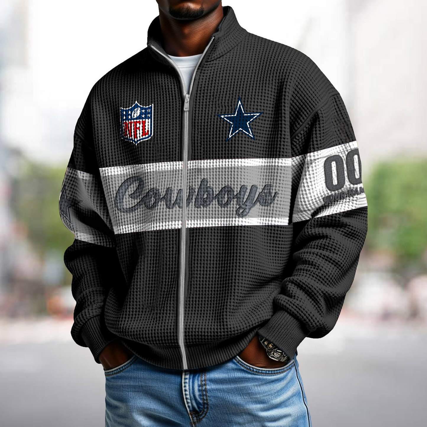 DAL x NFL Waffle Zip-Up Sweatshirt DATND TANTD