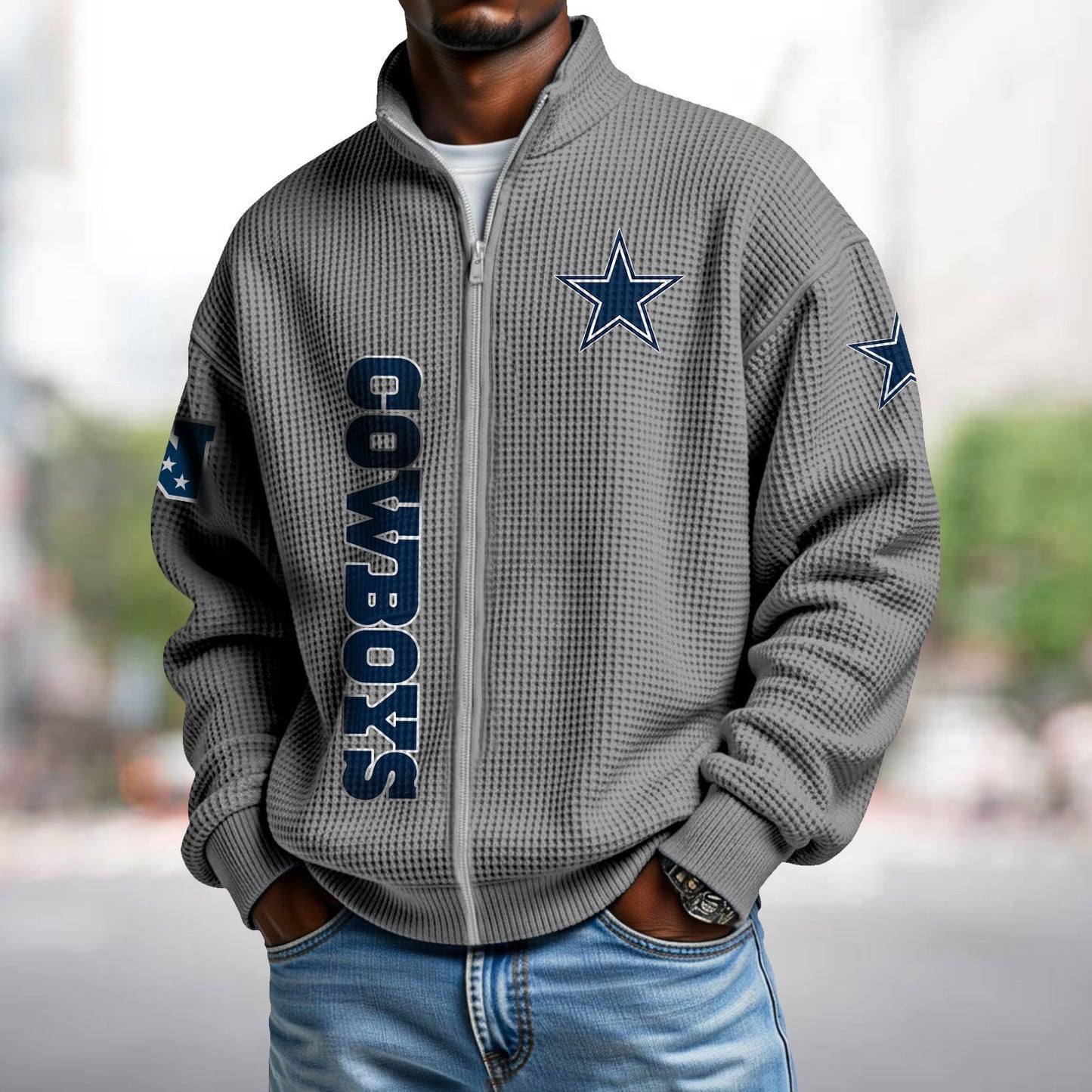 DAL x NFL Waffle Zip-Up Sweatshirt DATND TANTD