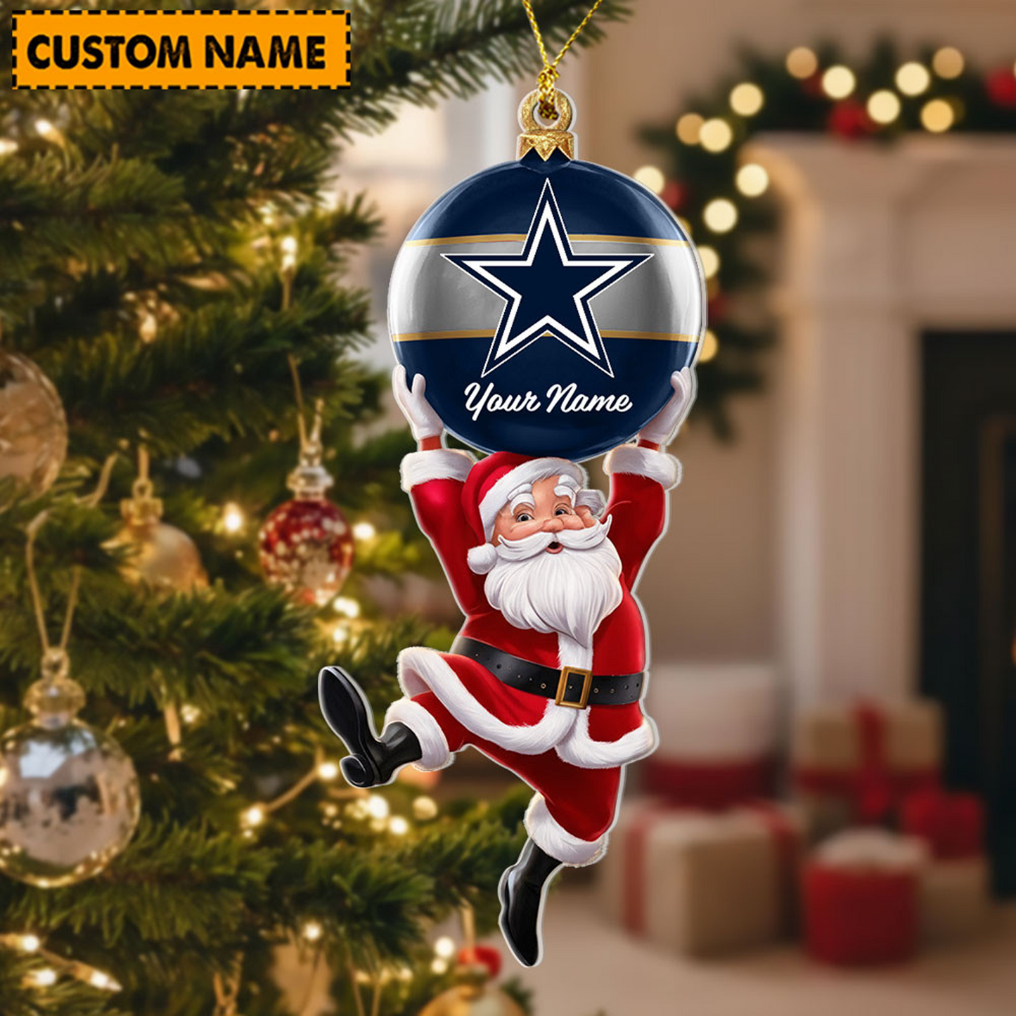 DAL x Personalized NFL Acrylic Ornament Christmas DATND TANTD