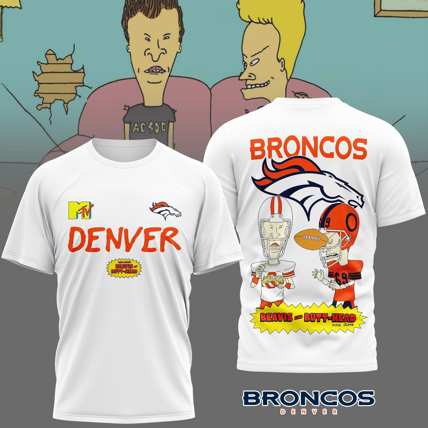DB Premium NFL Funny Beavis and Butt-Head Shirt DDT NTL